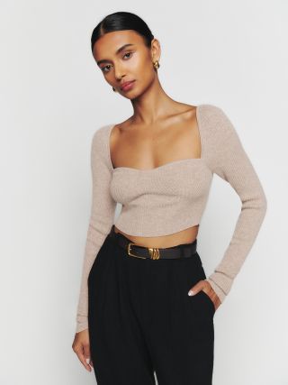 Reformation + Aries Cropped Cashmere Sweater