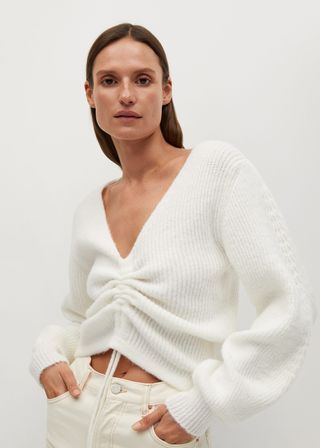 Mango + Ruched Detail Sweater