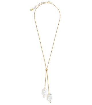 Sterling Forever + Baroque Pearl Bolo Necklace