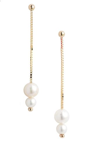 Poppy Finch + Double Cultured Pearl Drop Earrings