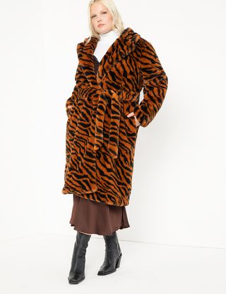 Eloquii + Long Faux Fur Coat