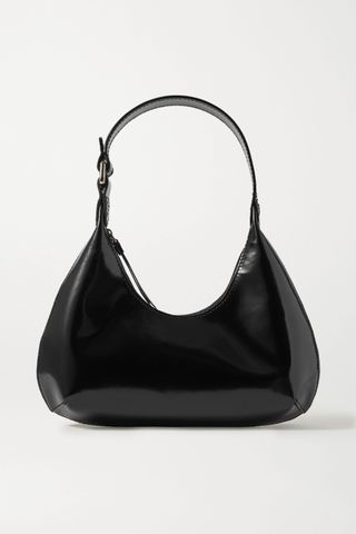 By Far + Amber Baby Glossed-Leather Tote