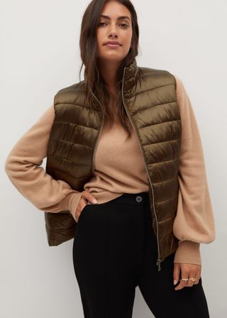 Mango + Pocketed Quilted Gilet