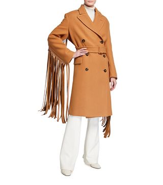 Stella McCartney + Phoebe Fringe Wool Coat