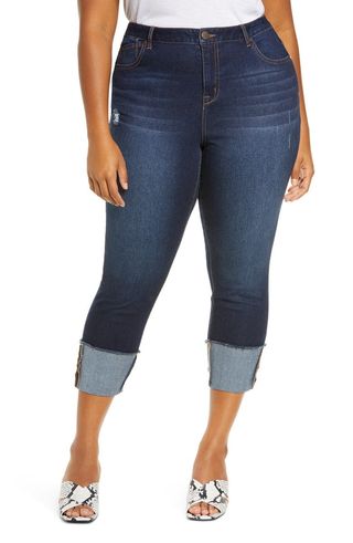 1822 Denim + Re:Denim Roll Cuff Crop Skinny Jeans
