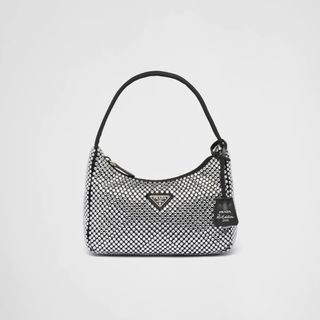 Prada + Satin Mini-Bag with Crystals