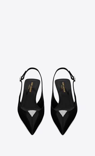 Saint Laurent + Embellished Slingback Shoes