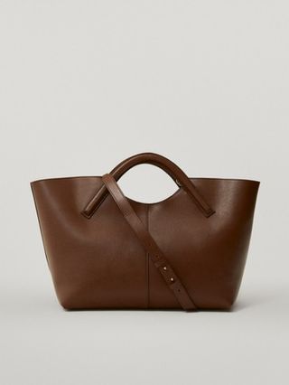 Massimo Dutti + Split Suede and Nappa Leather Tote Bag