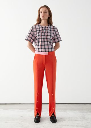& Other Stories x Brøgger + Fitted Buttoned Slit Press Crease Trousers