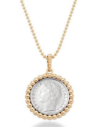 Miabella + 18k Gold Genuine Italian Coin Necklace