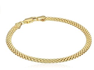 Amazon Essentials + Gold Plated Sterling Silver Mesh Chain Bracelet