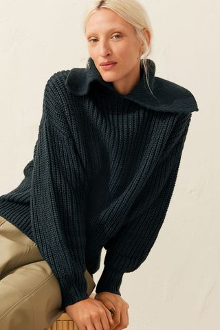 H&M + Collared Rib-Knit Jumper