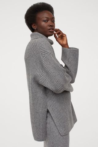 H&M + Ribbed Polo-Neck Jumper