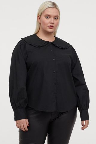 H&M+ + Large-Collared Blouse