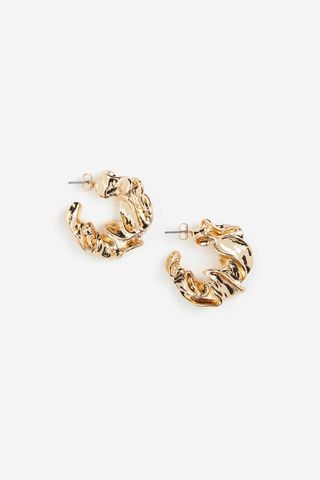 H&M + Crinkled Hoop Earrings