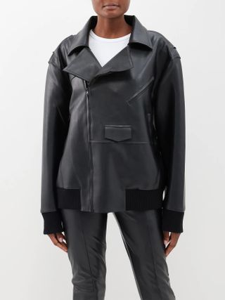 Norma Kamali + Oversized Faux-Leather Jacket