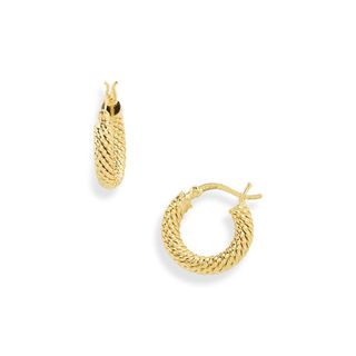 Argento Vivo Sterling Silver + Small Textured Hoops