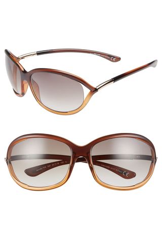 Tom Ford + Jennifer 61mm Oval Oversize Frame Sunglasses
