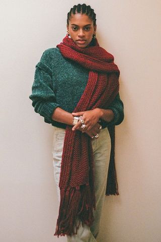 Urban Outfitters + Isla Knit Fringe Scarf