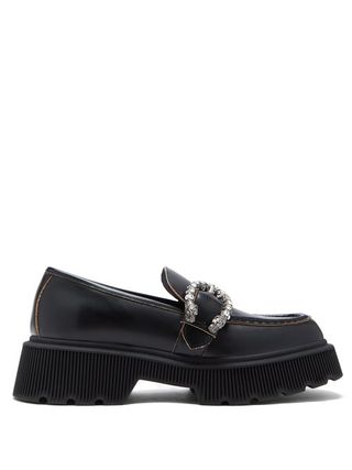 Gucci + Dionysus Crystal-Embellished Leather Loafers