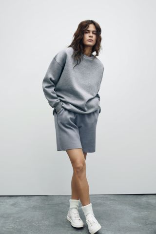 Zara + Oversized Plush Sweatshirt