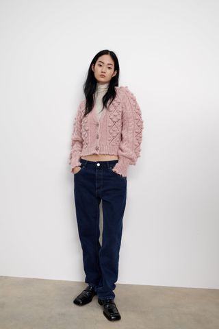 Zara + Jewel Button Knit Cardigan