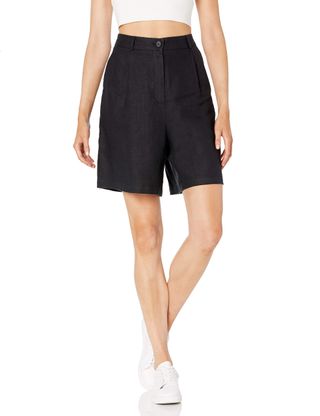 The Drop + Millie Loose-Fit Pleated Long Linen Walk Shorts