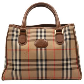 Burberry + Nova Check Logo Embossed Handbag Beige/Brown
