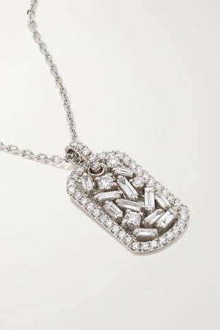 Suzanne Kalan + 18-Karat White Gold Diamond Necklace