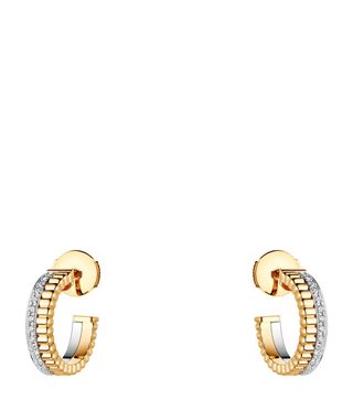 Boucheron + Mixed Gold and Diamond Quatre Hoop Earrings