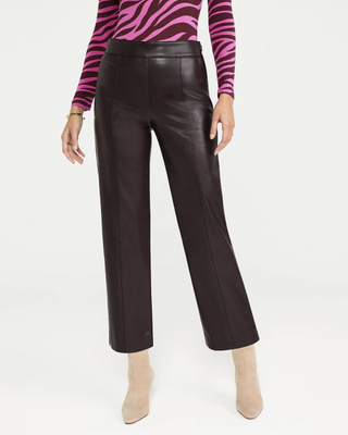 Ann Taylor + The Faux-Leather Straight Crop Pants