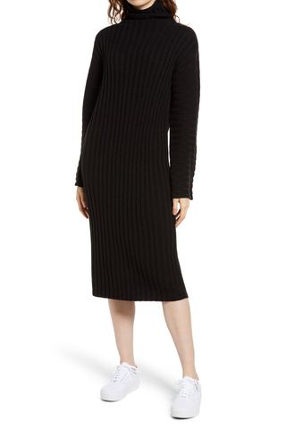 BP. + Ribbed Long Sleeve Sweater Dress
