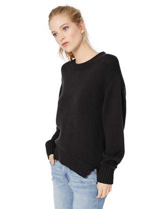 Daily Ritual + Relaxed-Fit Chunky Long-Sleeve Crew Pullover Sweater