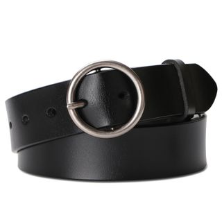 Suosdey Store + Leather Belt With Classic Round Buckle by Suosde