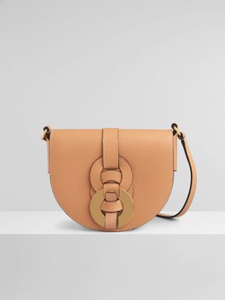 Chloé + Small Darryl Saddle Bag in Small Grain & Smooth Calfskin