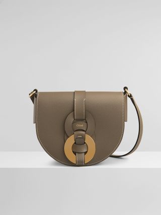 Chloé + Small Darryl Saddle Bag in Small Grain & Smooth Calfskin