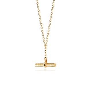 Daisy London + Estée Lalonde T-Bar 18kt Gold-Plated Necklace