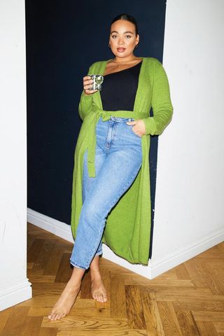 Never Fully Dressed + Green Knit Maxi Cardi