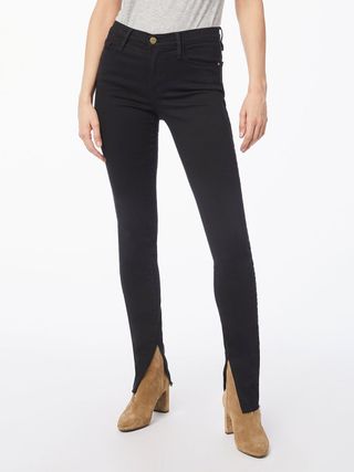 Frame + Le Interior Slit Skinny Jeans