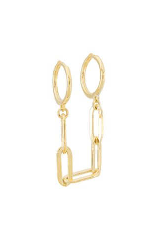 Adina's Jewels + Oval Link Chain Huggie Earring in Gold