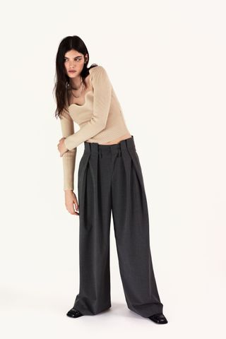 Zara + Knit V-neck Top