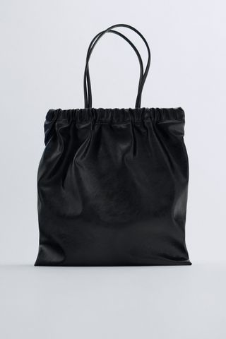 Zara + Drawstring Closure Tote Bag