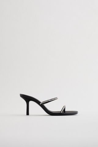 Zara + Sparkly Strap Heeled Sandals
