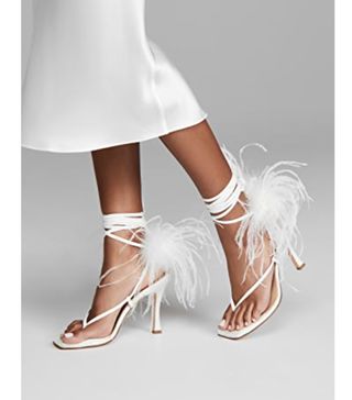 Brother Vellies + Paloma Feathered Wrap Sandals