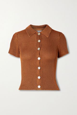 Calle Del Mar + Net Sustain + Ribbed-Knit Shirt