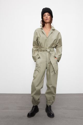 Zara + Long Belted Jumpsuit