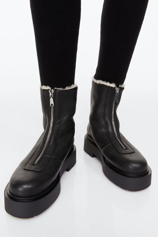 H&M + Warm-Lined Zip-Front Boots