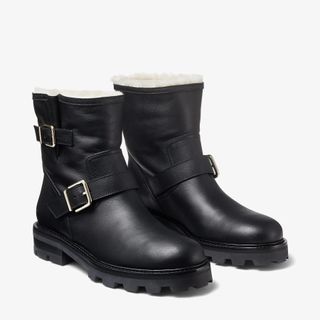 Jimmy Choo + Youth II Shearling Lining Leather Boots