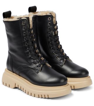 Bogner + Shearling-Lined Leather Boots