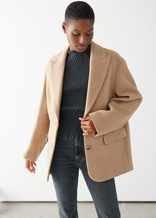 & Other Stories + Oversized Wool Blend Tailored Blazer